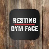 Resting Gym Face Funny Saying Workout Fitness Quotes Coaster thumb 0