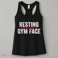 Resting Gym Face Funny Saying Workout Fitness Quotes Women's Tank Top thumb 3