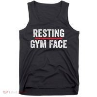 Resting Gym Face Funny Saying Workout Fitness Quotes Tank Top thumb 0