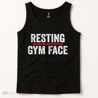 Resting Gym Face Funny Saying Workout Fitness Quotes Tank Top thumb 2