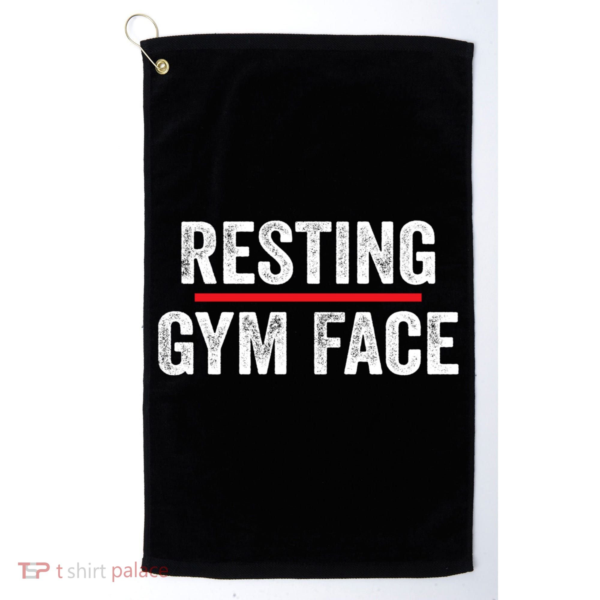 Resting Gym Face Funny Saying Workout Fitness Quotes Golf Towel