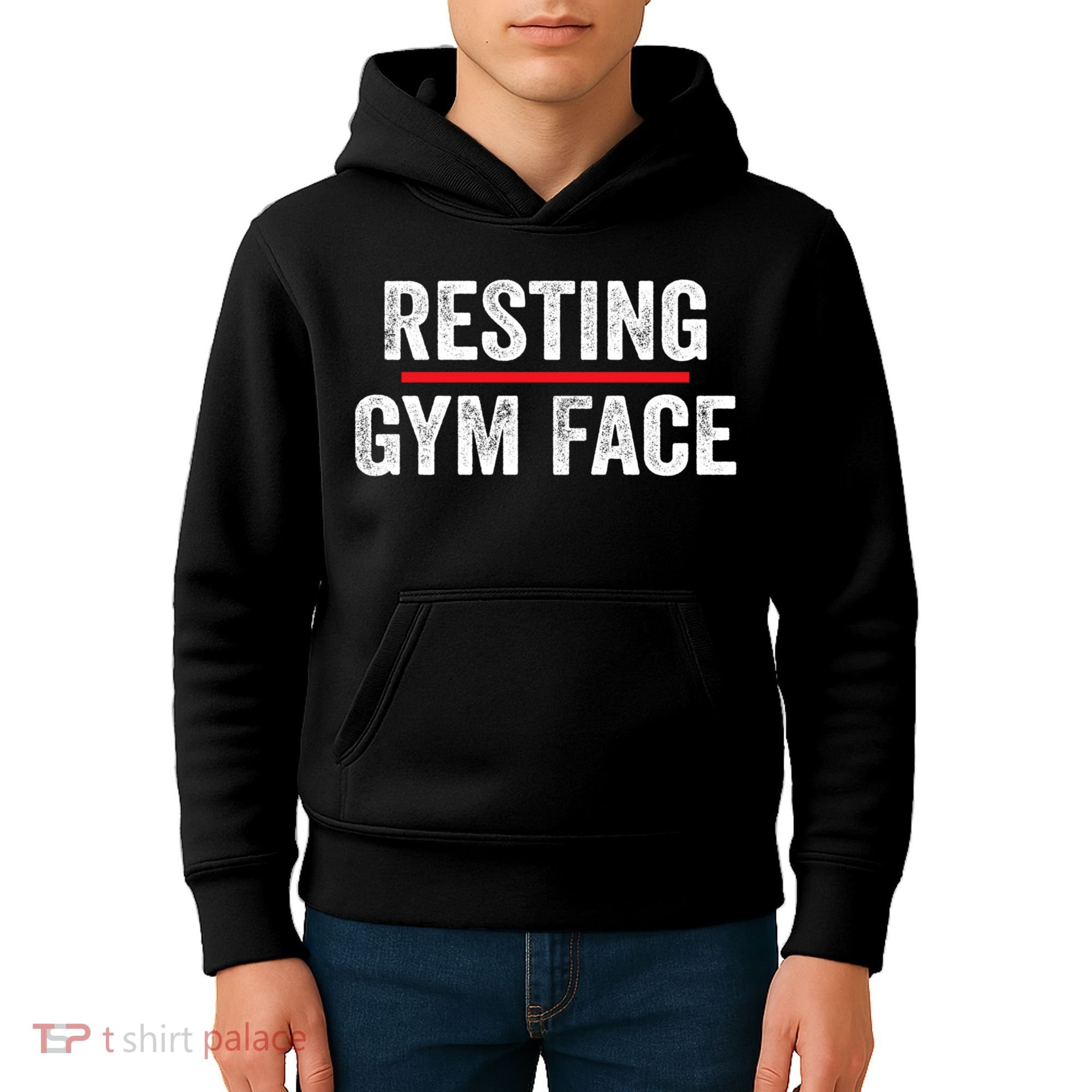 Resting Gym Face Funny Saying Workout Fitness Quotes Kids Hoodie