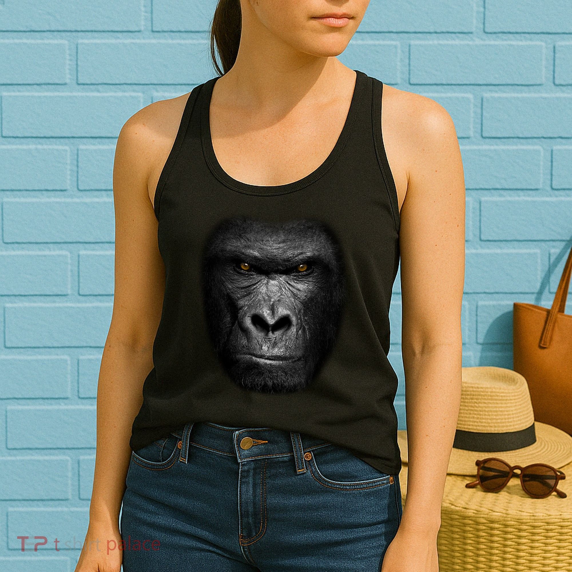 Realistic Gorilla Face Women's Tank Top