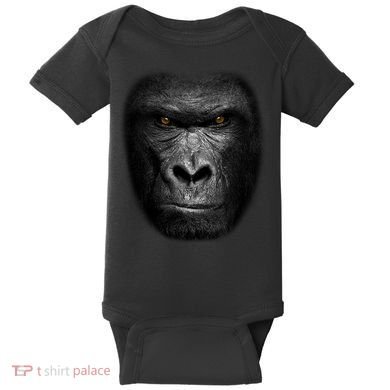 Realistic Gorilla Face Baby Bodysuit