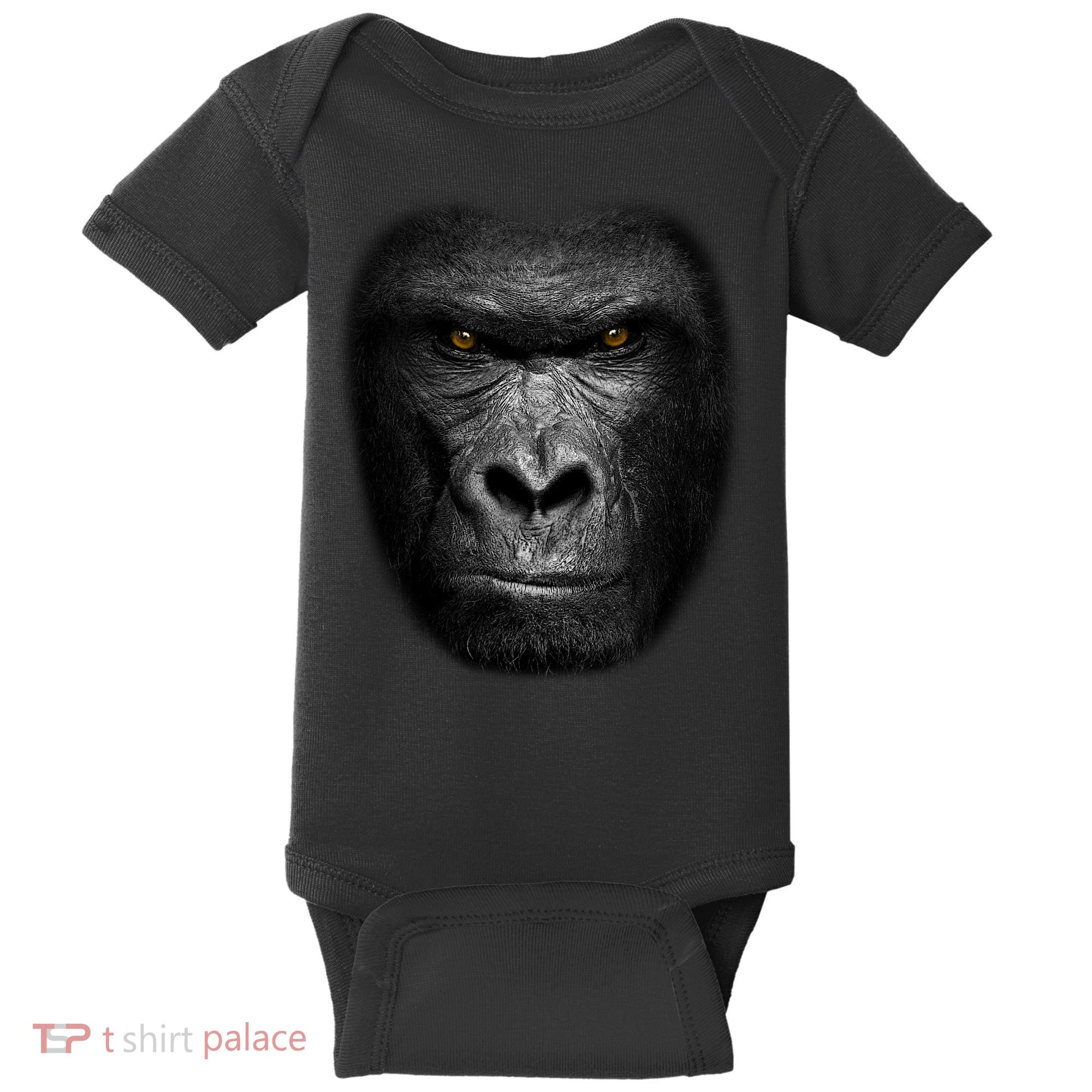 Realistic Gorilla Face Baby Bodysuit
