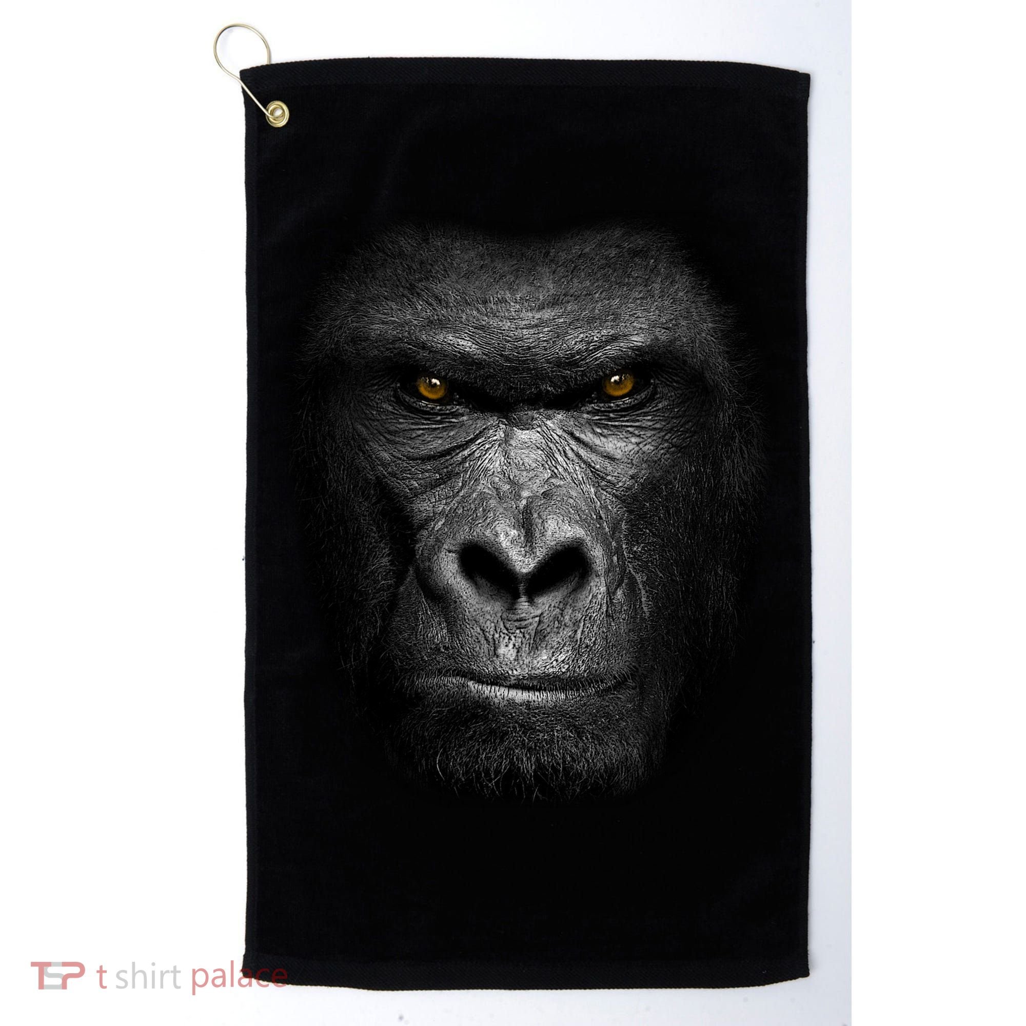 Realistic Gorilla Face Golf Towel