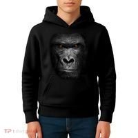 Realistic Gorilla Face Kids Hoodie thumb 4
