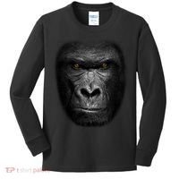 Realistic Gorilla Face Kids Long Sleeve Shirt thumb 0