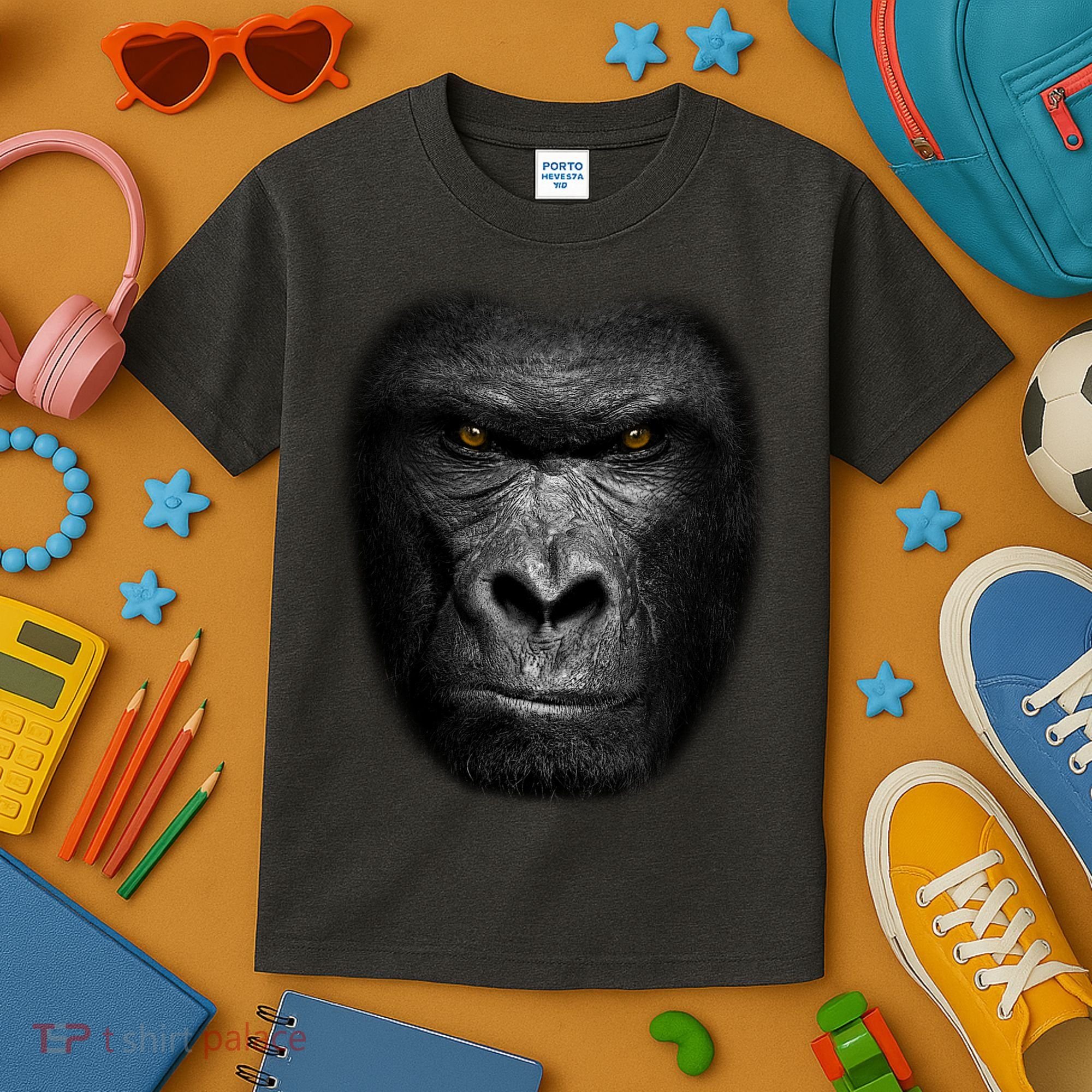 Realistic Gorilla Face Kids T-Shirt
