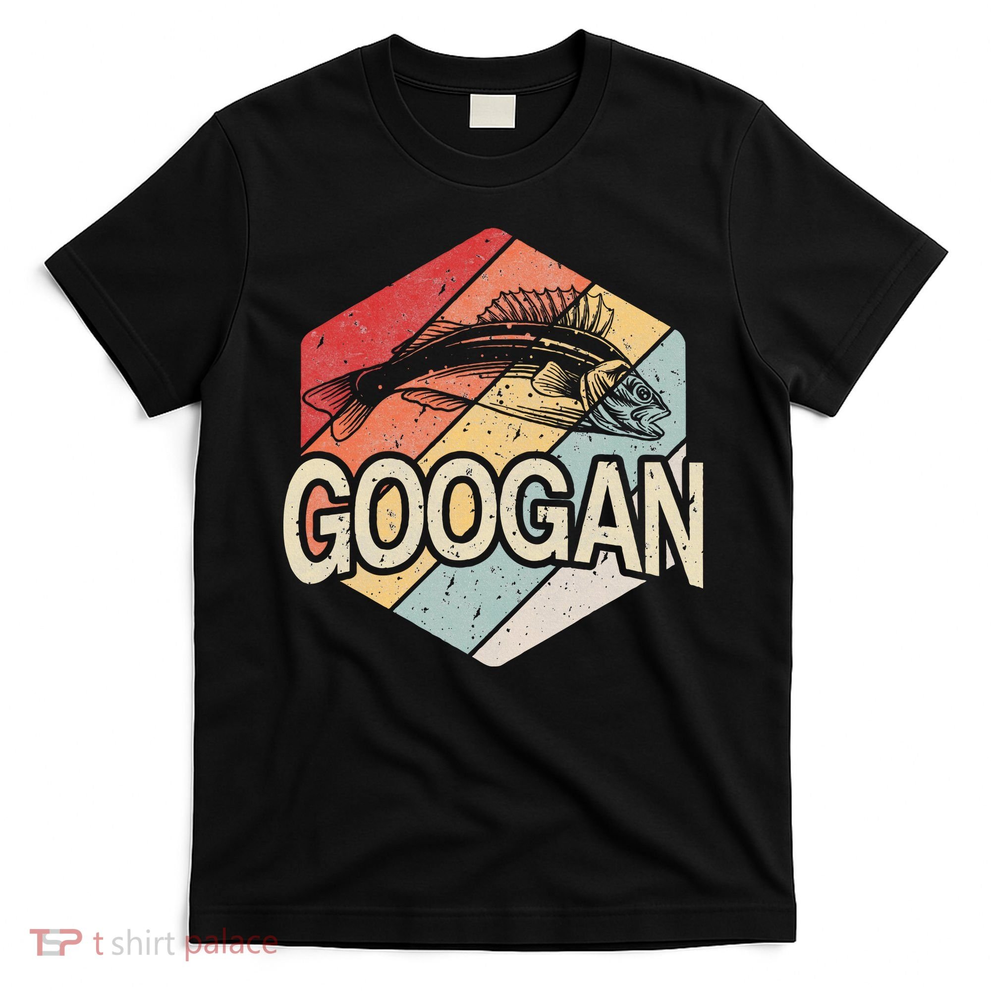 Retro Googan Fish Fishing Vintage Sunset T-Shirt