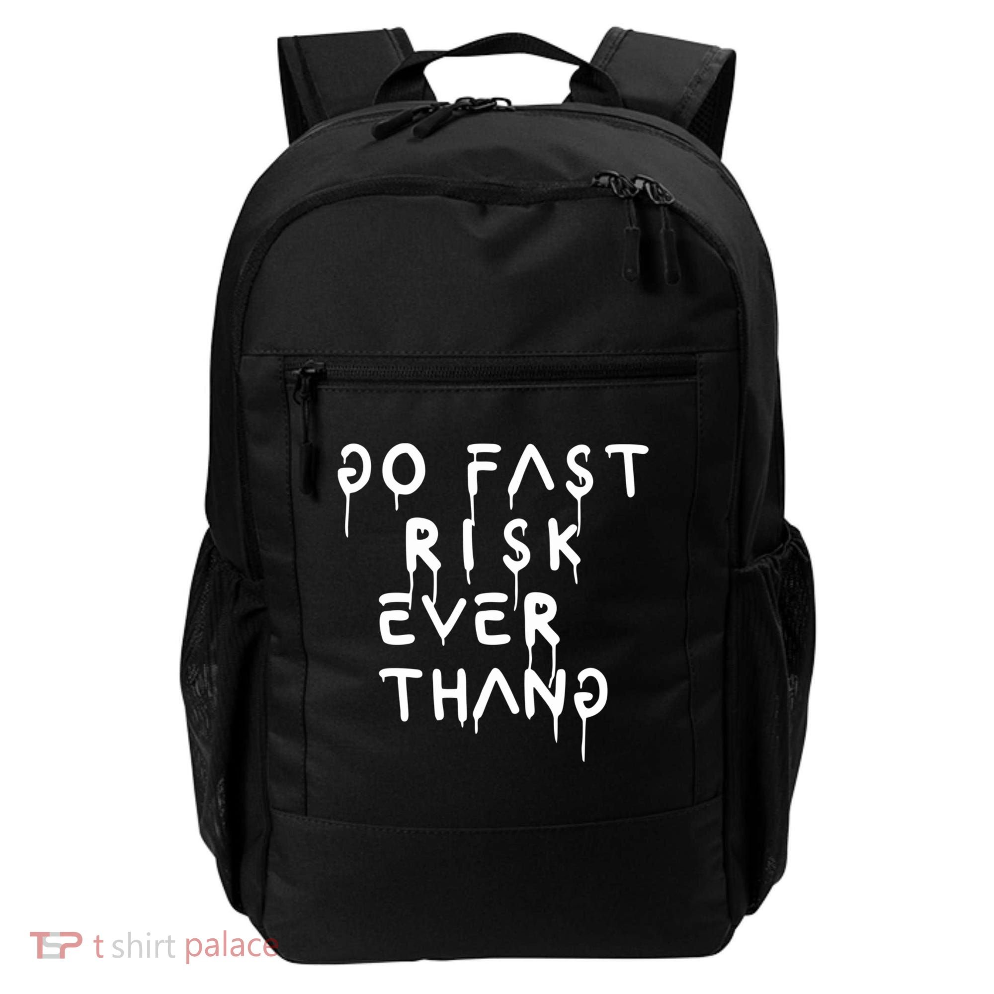 Retro Go Fast Risk Everything Funny Backpack