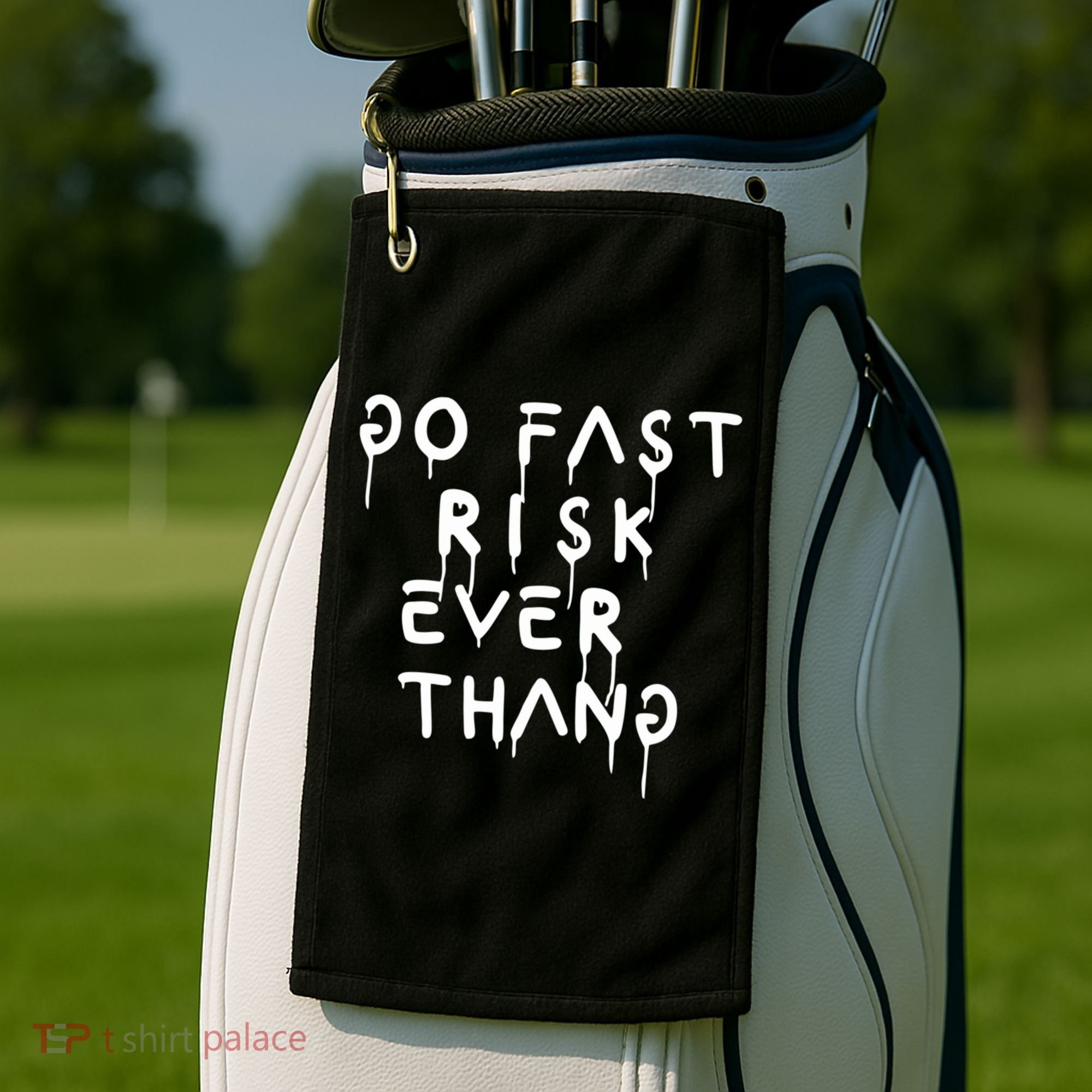 Retro Go Fast Risk Everything Funny Golf Towel
