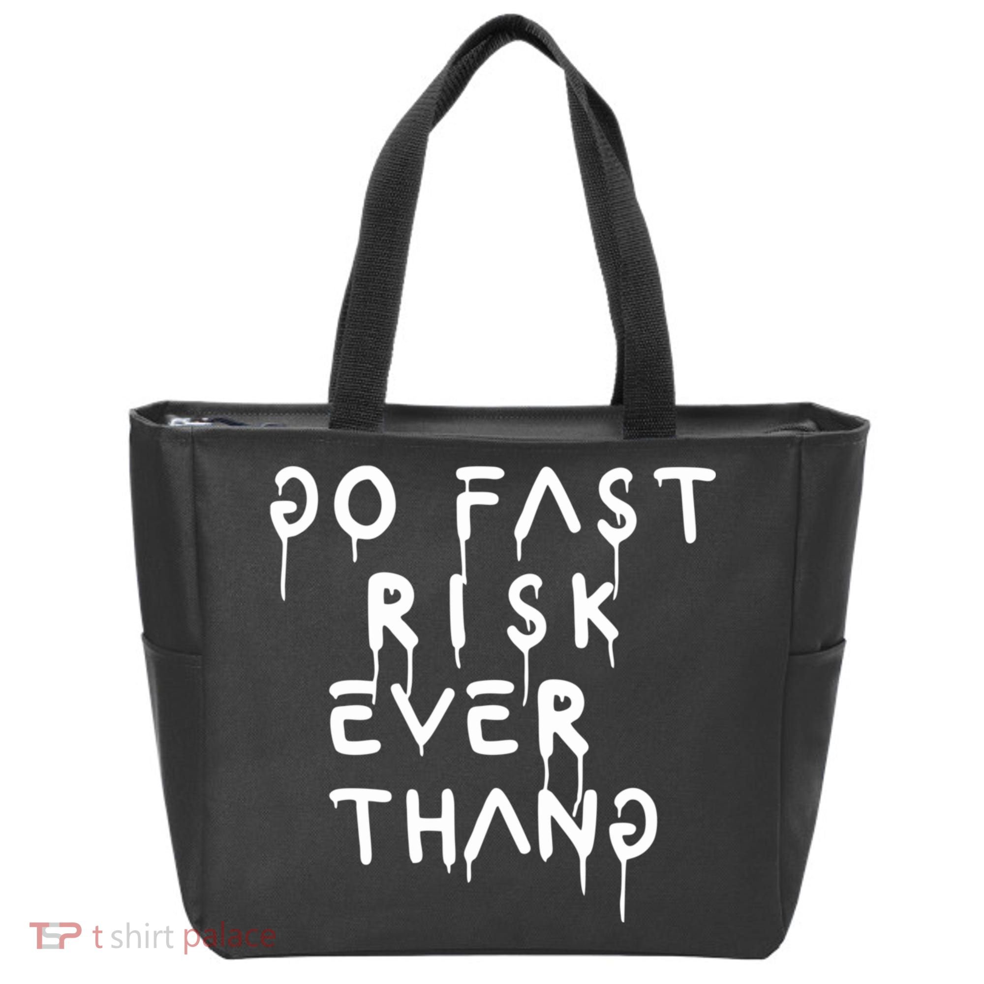 Retro Go Fast Risk Everything Funny Tote Bag