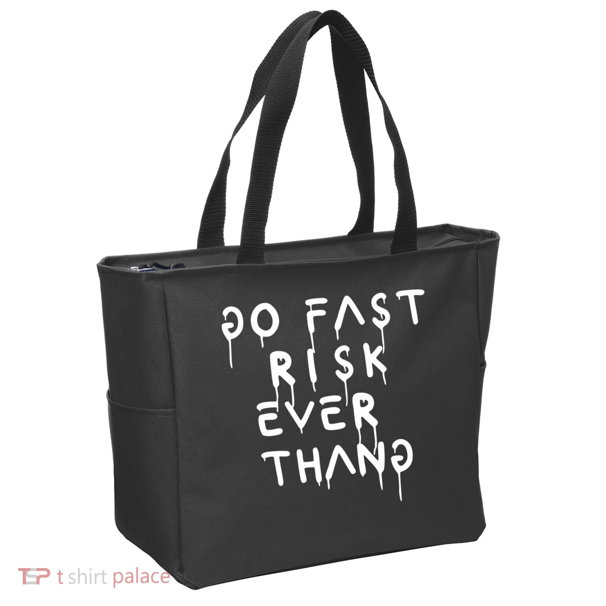 Retro Go Fast Risk Everything Funny Tote Bag