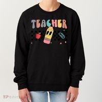 Retro Groovy Funny Math Teacher Happy 100 Days Of School Gift Women's Sweatshirt thumb 0