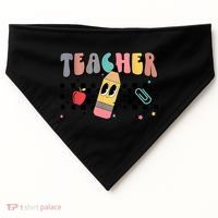 Retro Groovy Funny Math Teacher Happy 100 Days Of School Gift USA-Made Doggie Bandana thumb 0