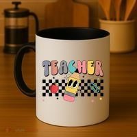 Retro Groovy Funny Math Teacher Happy 100 Days Of School Gift Coffee Mug thumb 4
