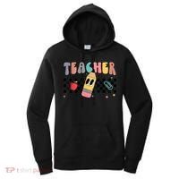 Retro Groovy Funny Math Teacher Happy 100 Days Of School Gift Women's Hoodie thumb 0