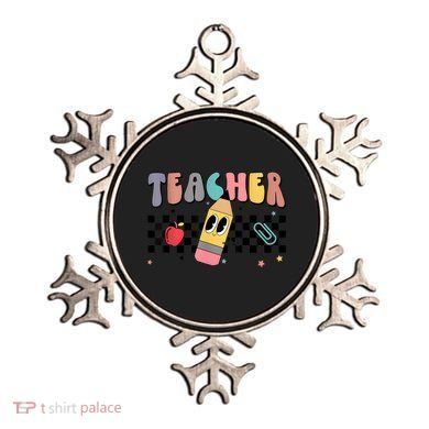 Retro Groovy Funny Math Teacher Happy 100 Days Of School Gift Ornament