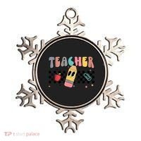 Retro Groovy Funny Math Teacher Happy 100 Days Of School Gift Ornament thumb 0