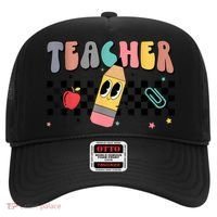 Retro Groovy Funny Math Teacher Happy 100 Days Of School Gift Hat thumb 0