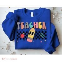 Retro Groovy Funny Math Teacher Happy 100 Days Of School Gift Sweatshirt thumb 2