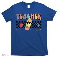 Retro Groovy Funny Math Teacher Happy 100 Days Of School Gift T-Shirt thumb 0