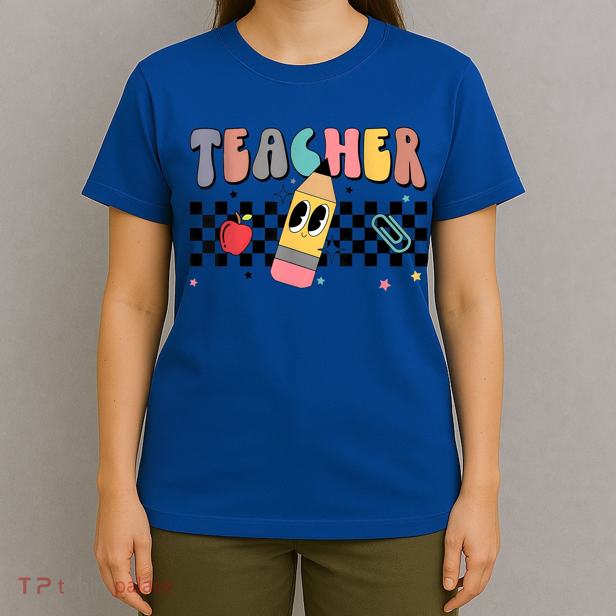 Retro Groovy Funny Math Teacher Happy 100 Days Of School Gift T-Shirt