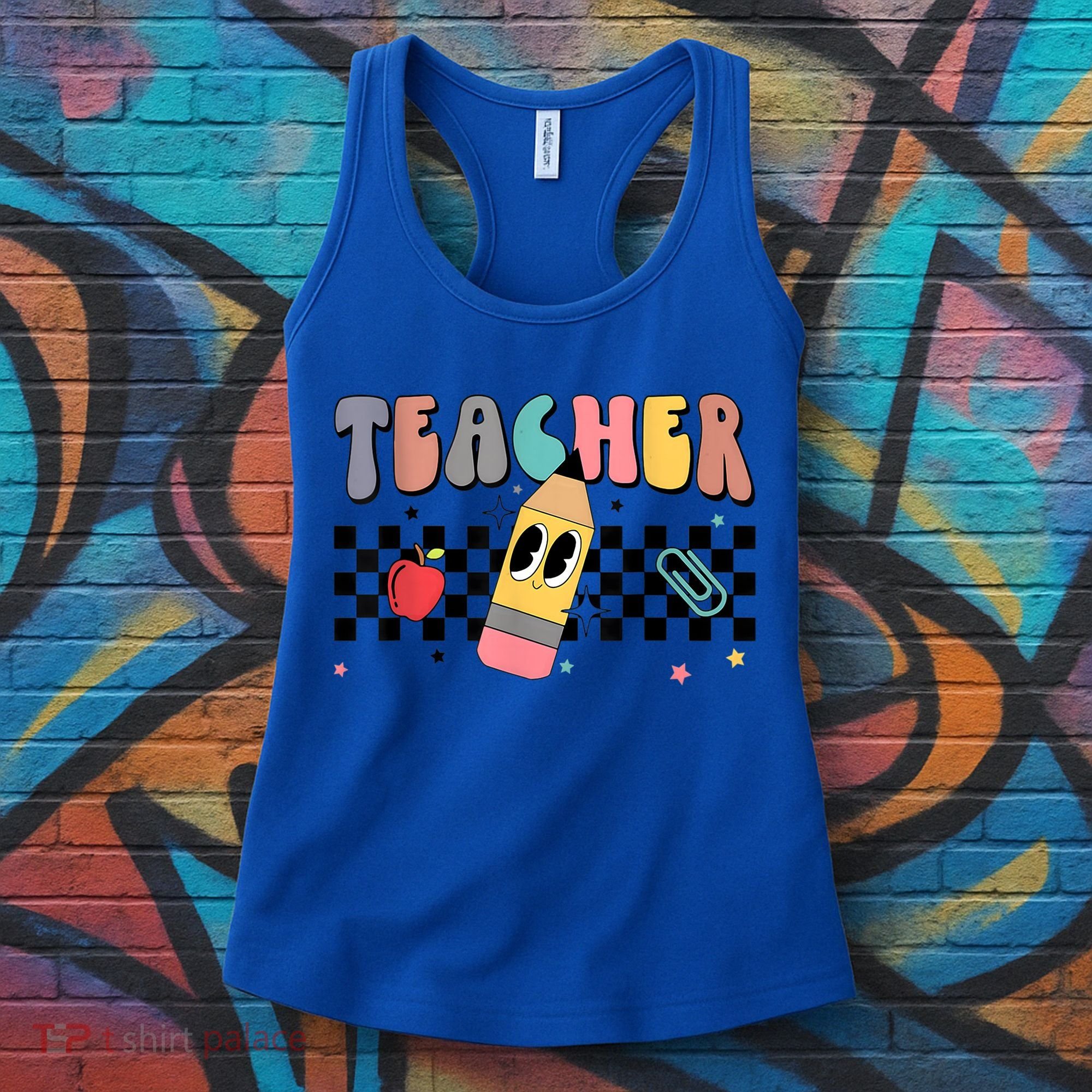 Retro Groovy Funny Math Teacher Happy 100 Days Of School Gift Women's Tank Top