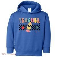 Retro Groovy Funny Math Teacher Happy 100 Days Of School Gift Toddler Hoodie thumb 0