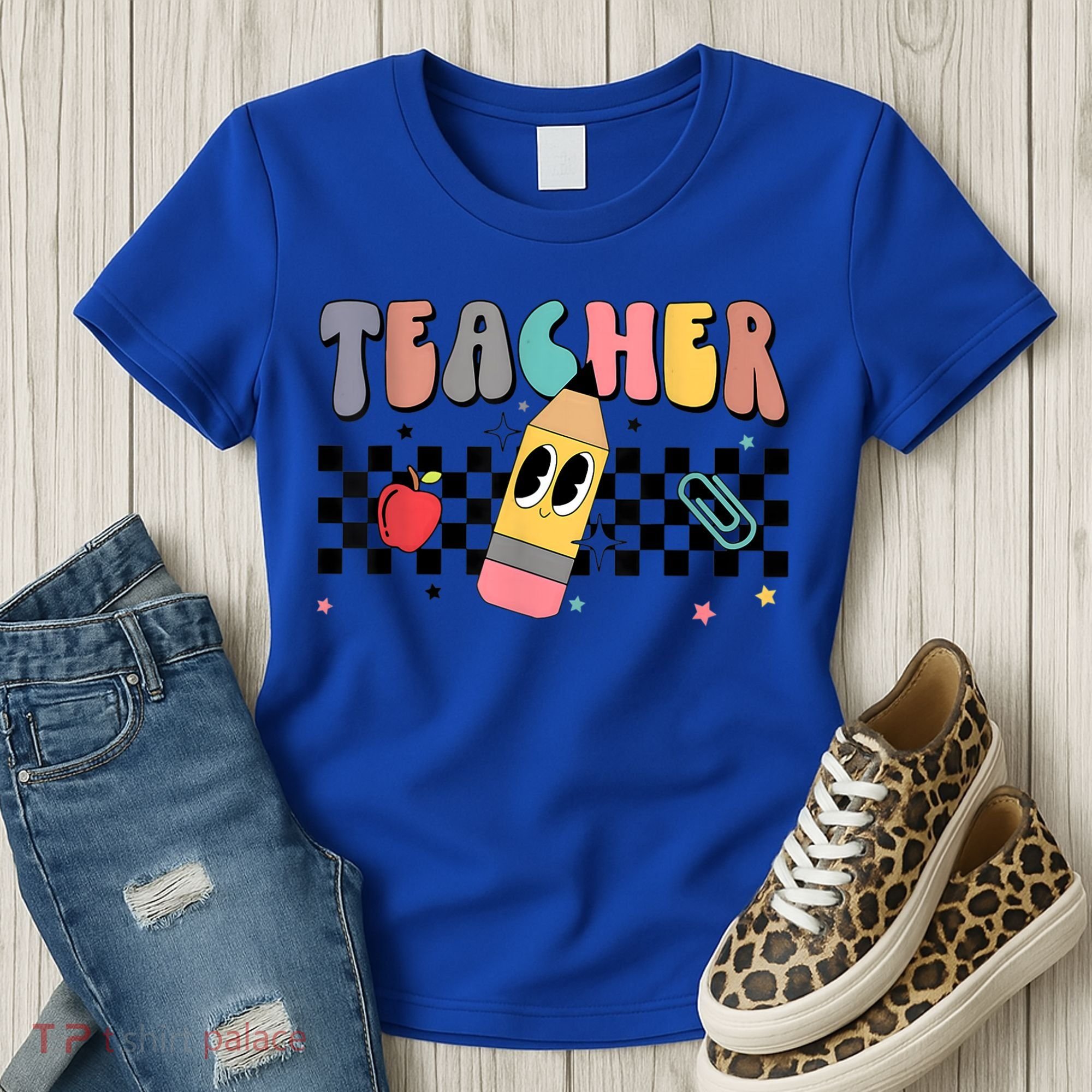 Retro Groovy Funny Math Teacher Happy 100 Days Of School Gift Women's T-Shirt