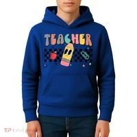 Retro Groovy Funny Math Teacher Happy 100 Days Of School Gift Kids Hoodie thumb 4