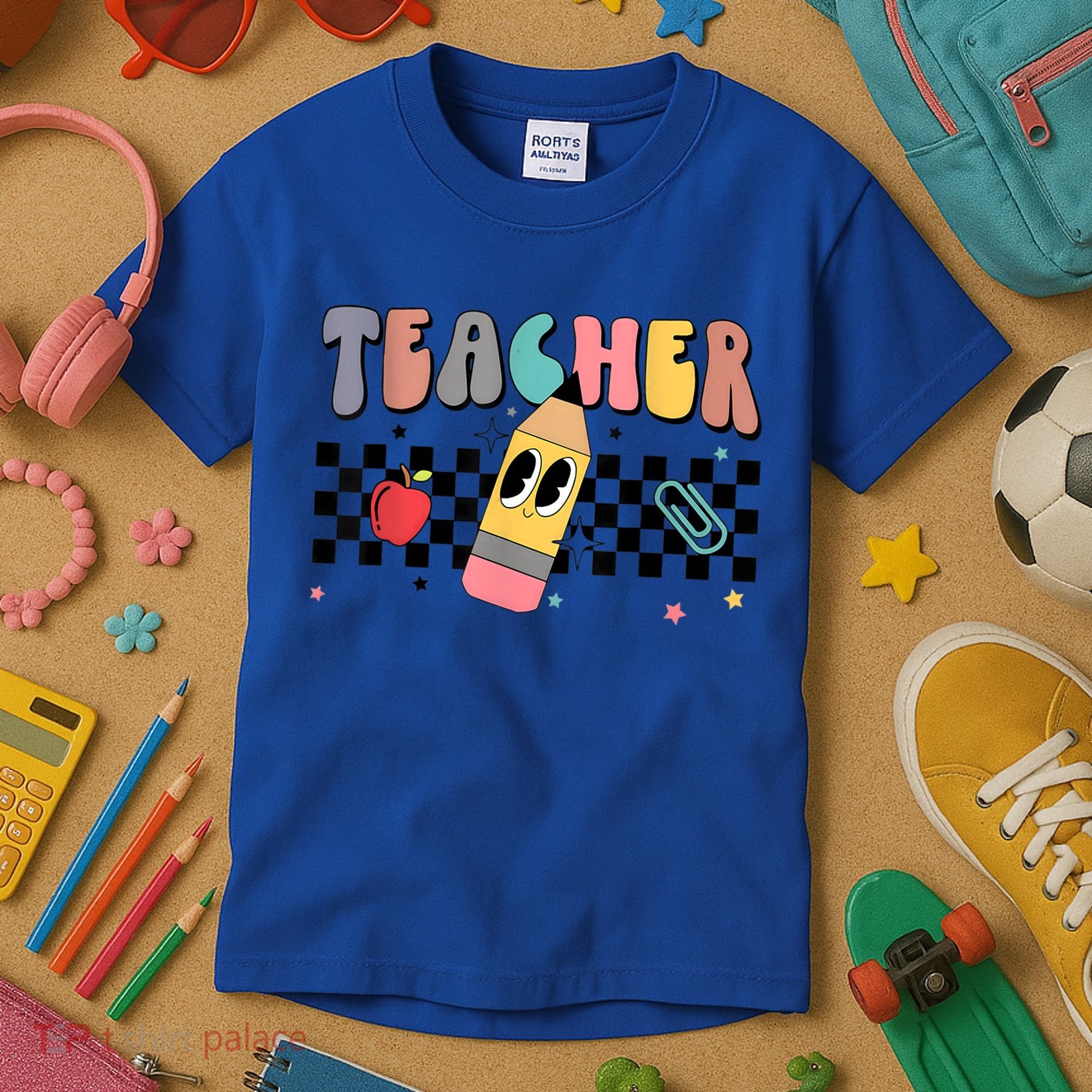 Retro Groovy Funny Math Teacher Happy 100 Days Of School Gift Kids T-Shirt