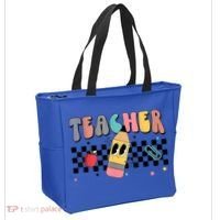 Retro Groovy Funny Math Teacher Happy 100 Days Of School Gift Tote Bag thumb 2