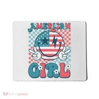 Retro Groovy Fourth 4th Of July Smile American Girl Mousepad thumb 0
