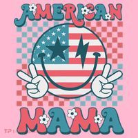 Retro Groovy Fourth 4th Of July Smile For Mom American Mama Coaster thumb 2