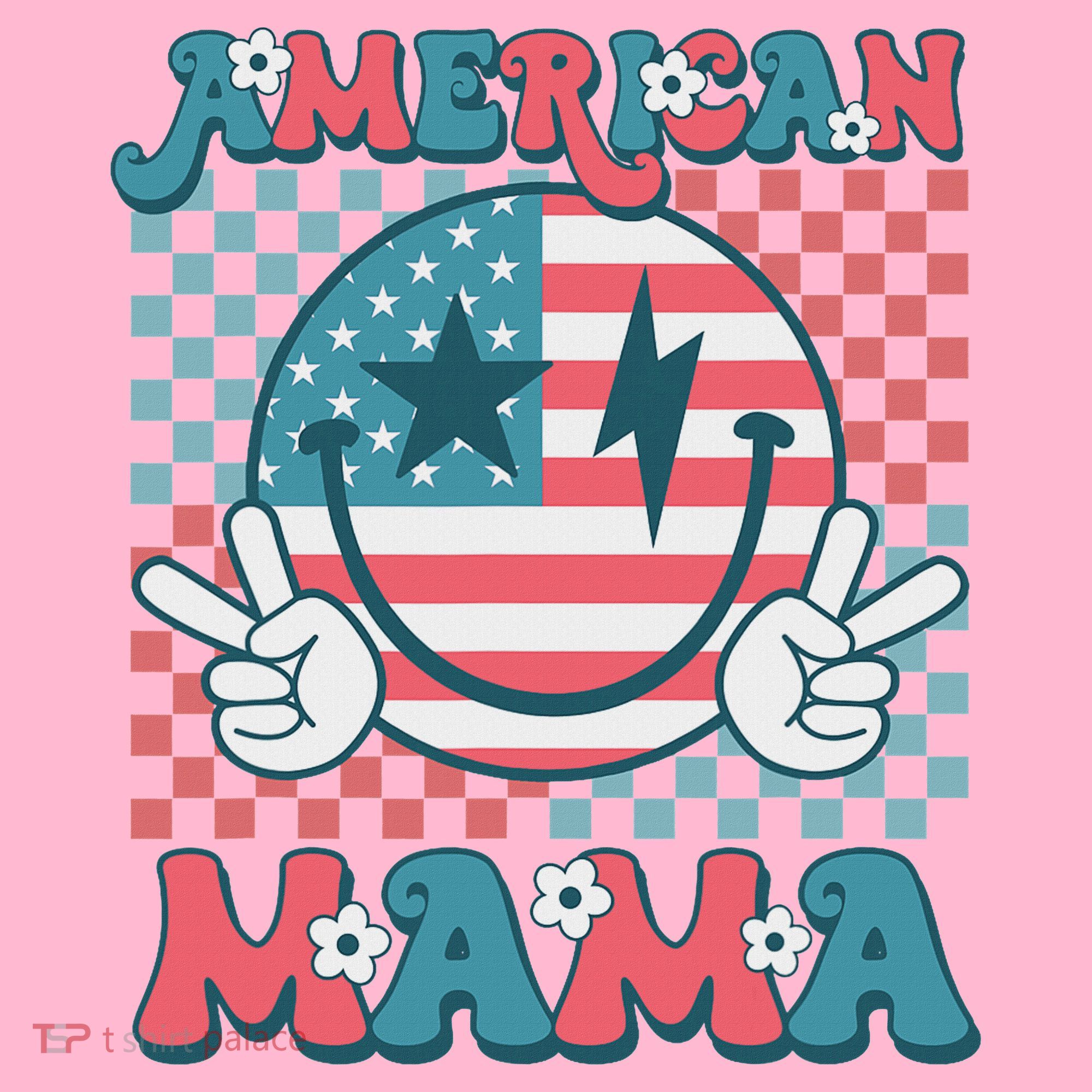 Retro Groovy Fourth 4th Of July Smile For Mom American Mama Coaster