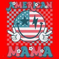Retro Groovy Fourth 4th Of July Smile For Mom American Mama Santa Hat thumb 1