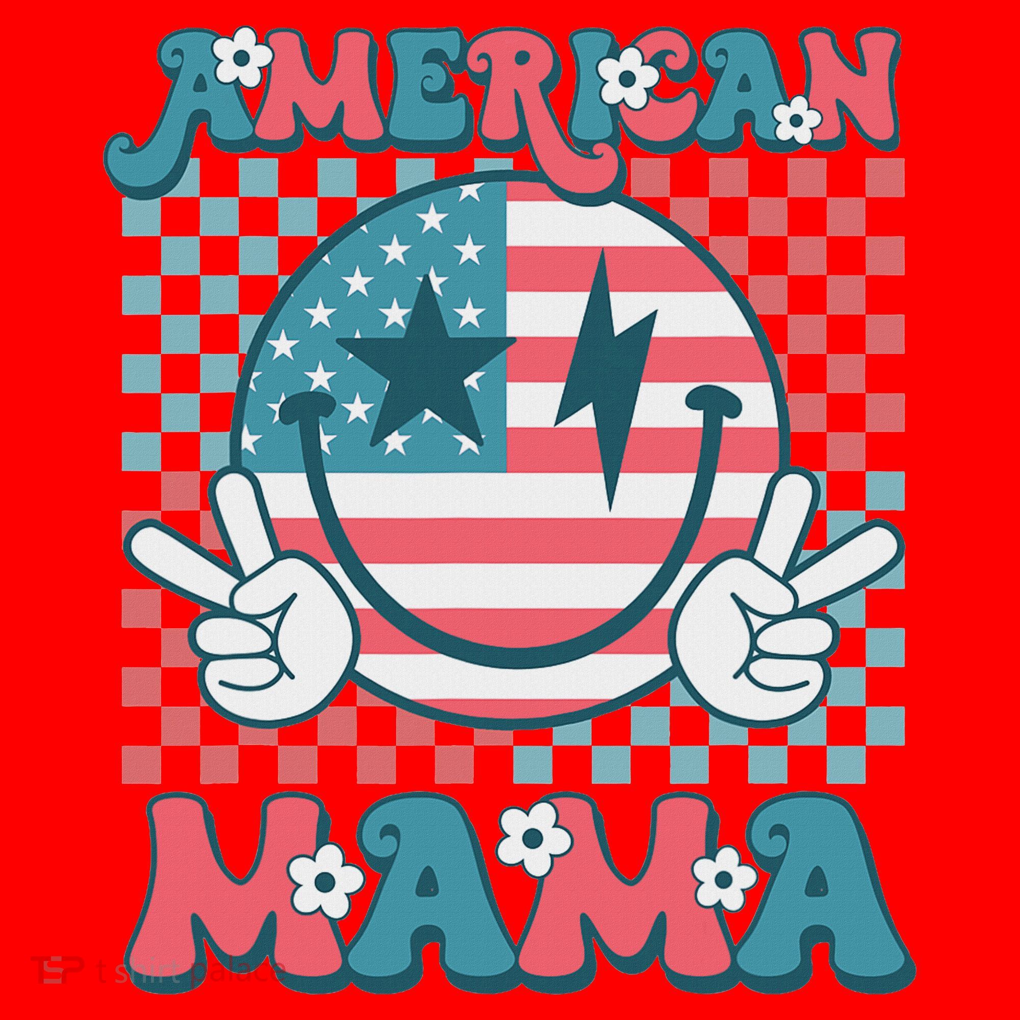 Retro Groovy Fourth 4th Of July Smile For Mom American Mama Santa Hat