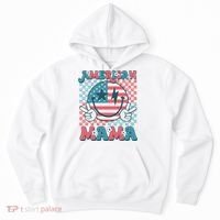 Retro Groovy Fourth 4th Of July Smile For Mom American Mama Hoodie thumb 0
