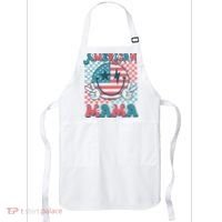 Retro Groovy Fourth 4th Of July Smile For Mom American Mama Apron thumb 0