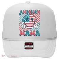 Retro Groovy Fourth 4th Of July Smile For Mom American Mama Hat thumb 0