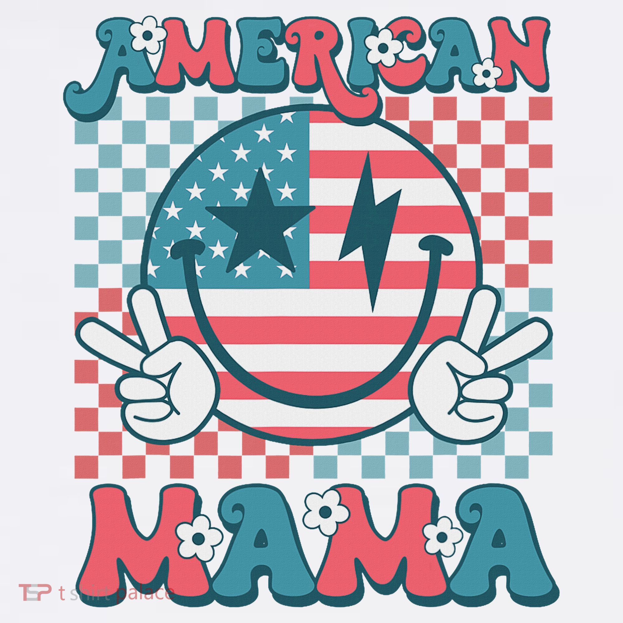 Retro Groovy Fourth 4th Of July Smile For Mom American Mama Visor