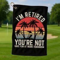 Retirement Gift For Retired Retirement Gift Funny Retirement Golf Towel thumb 1