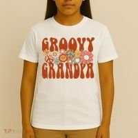Retro Groovy Grandpa Matching Family 1st Birthday Party T-Shirt thumb 4