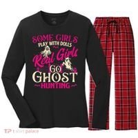 Real Go Ghost Hunting Ghosts Paranormal Researcher Women's Long Sleeve Flannel Pajama Set  thumb 0