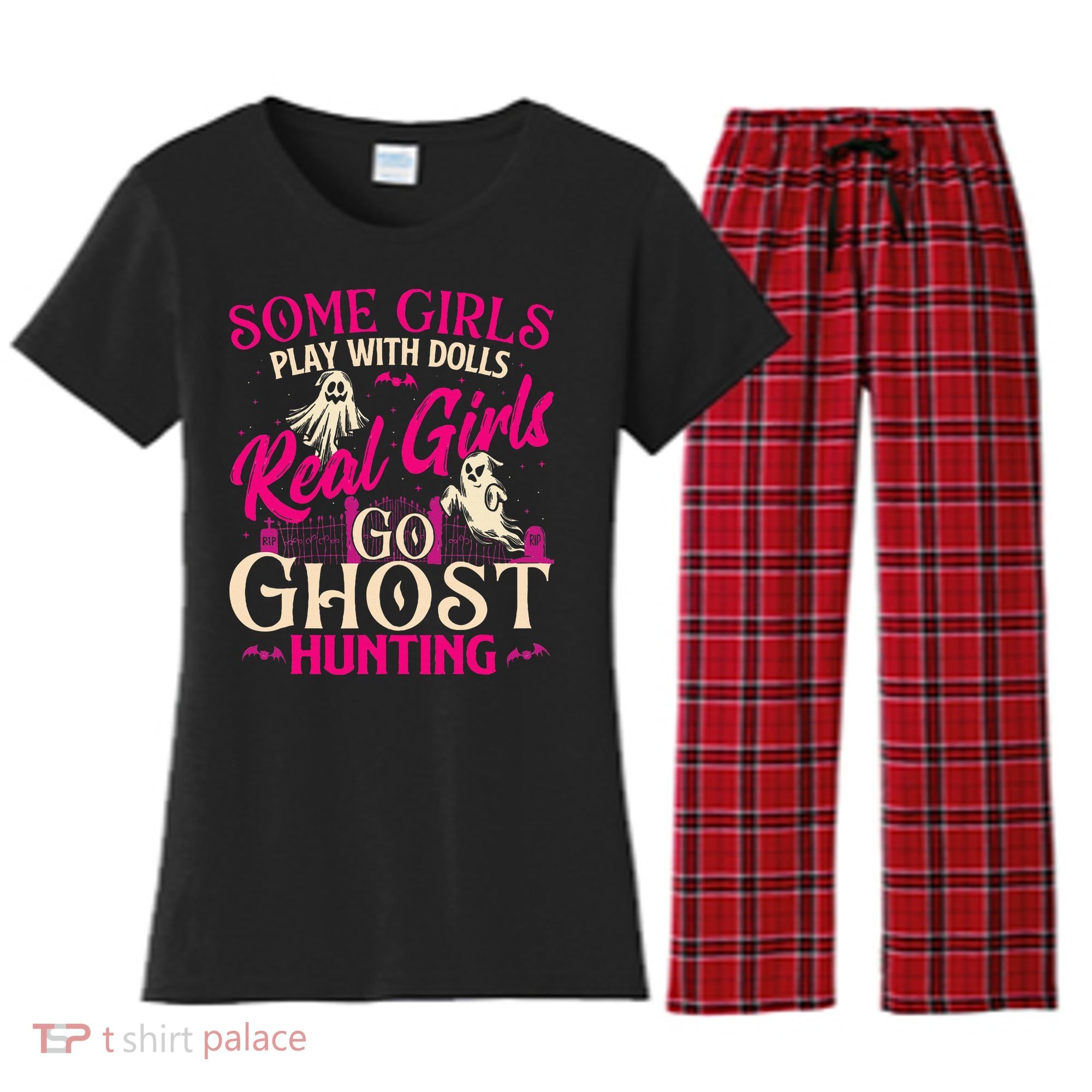 Real Go Ghost Hunting Ghosts Paranormal Researcher Women's Flannel Pajama Set