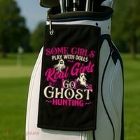 Real Go Ghost Hunting Ghosts Paranormal Researcher Golf Towel thumb 2