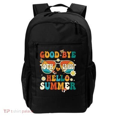 Retro Groovy Goodbye 9th Grade Graduation Hello Summer Funny Gift Backpack
