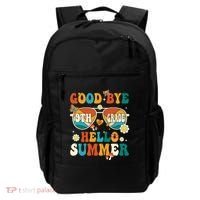 Retro Groovy Goodbye 9th Grade Graduation Hello Summer Funny Gift Backpack thumb 0